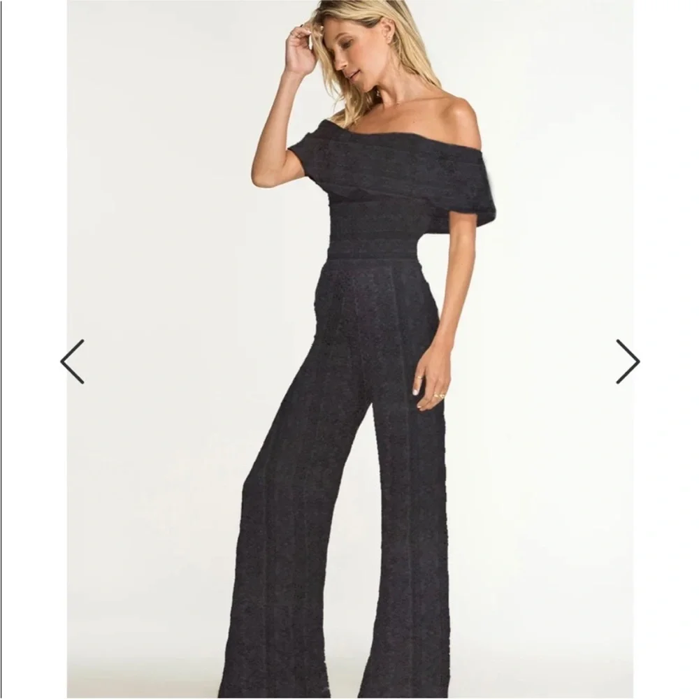 Nightcap Clothing Black Off-Shoulder positano Jumpsuit - Picture 1 of 6